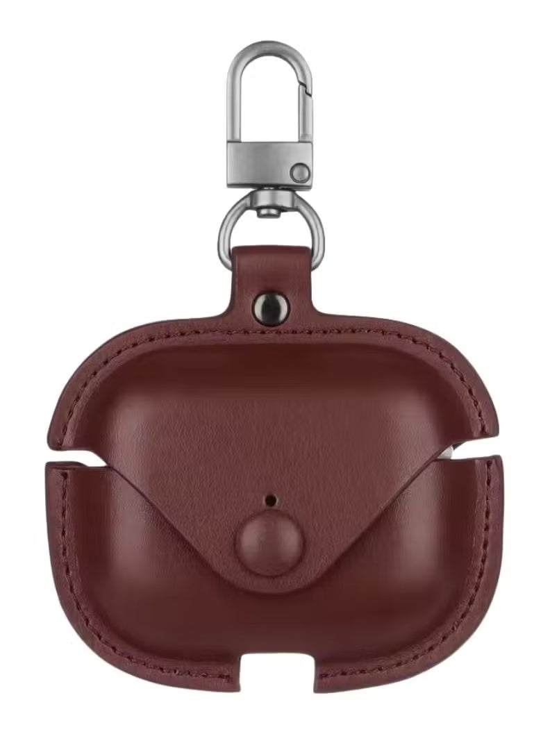 Leather Case for AirPods Pro 3rd Generation with Keychain | Protective Cover, Shockproof, Scratch Resistant, Charging Indicator Visible – Brown